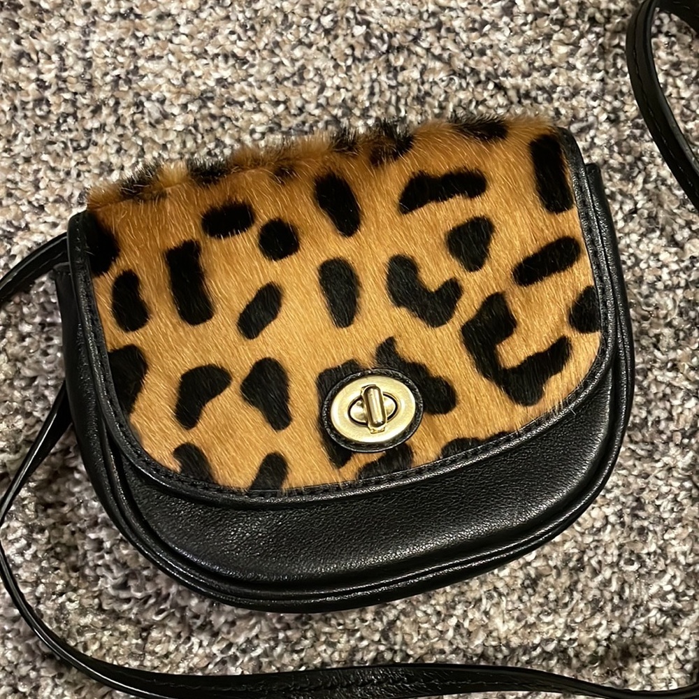 Coach Parker hair calf mini cross body bag
